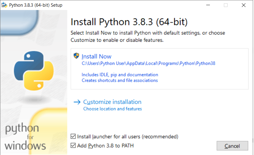 Python installation process on Windows