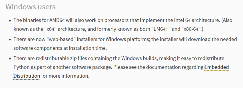 Python installation process on Windows