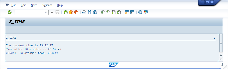 Time Comparission Example Output