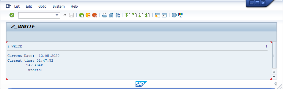 Write statement example output