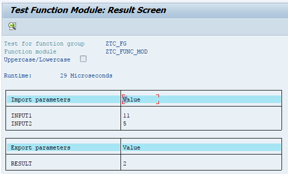 Function Module Execution Process