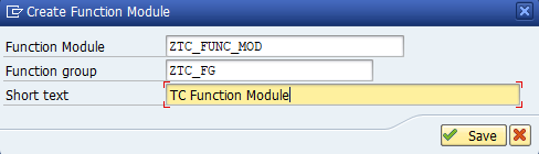 Function Module Creation Process
