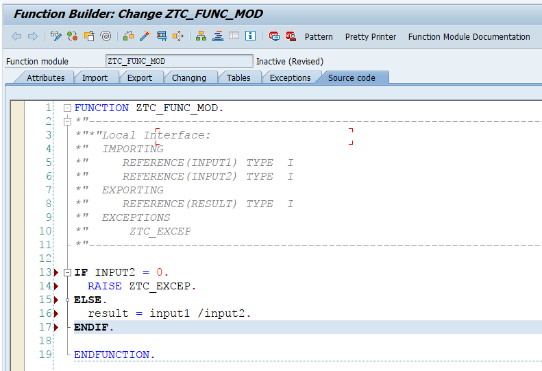 Function Module Creation Process