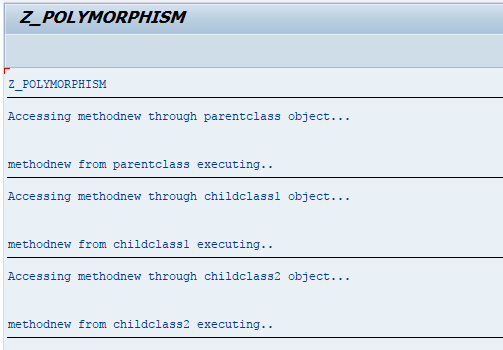Polymorphism Example Output