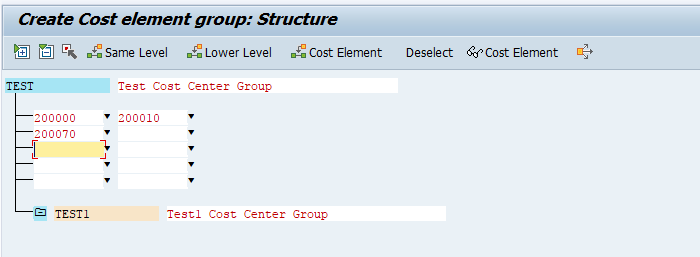 Cost center groups