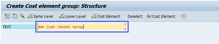 Cost center groups