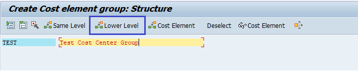 Cost center groups