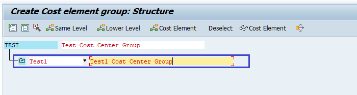 Cost center groups