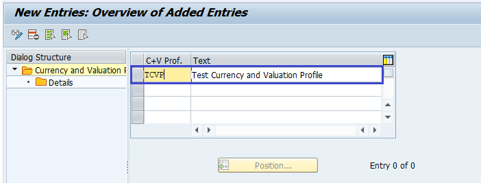 Maintain Currency and valuation profile