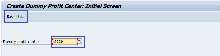 Dummy Profit Center