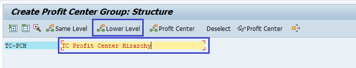 Profit Center Standard Hierarchy