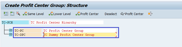 Profit Center Standard Hierarchy