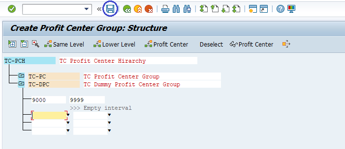 Profit Center Standard Hierarchy