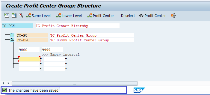 Profit Center Standard Hierarchy