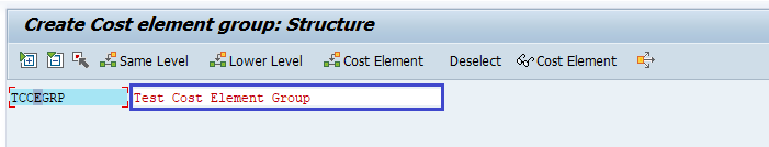 Cost Element Group