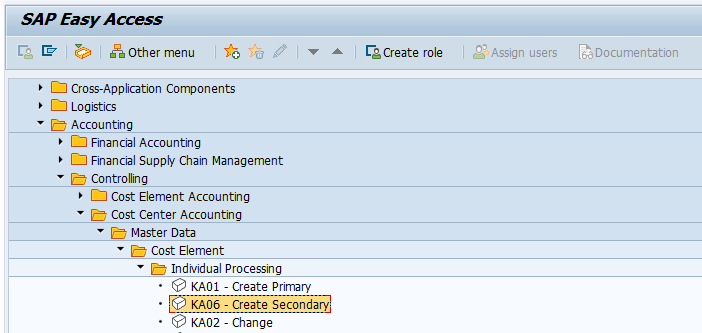 Seconday Cost Elements