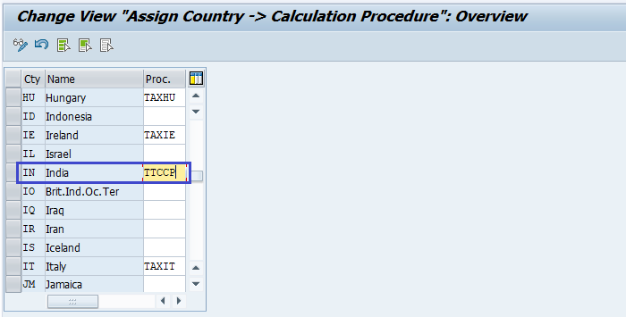 Assign Country to Check Calculation Procedure