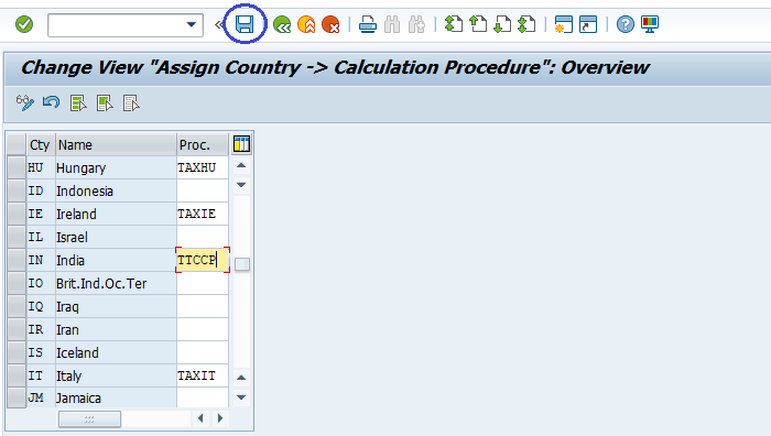 Assign Country to Check Calculation Procedure