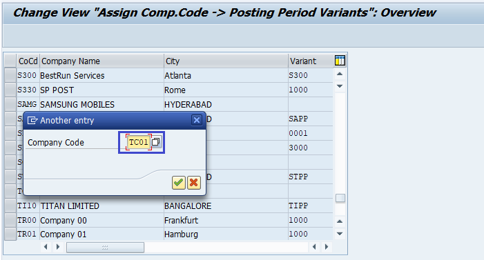 Assign Variant to Company Code