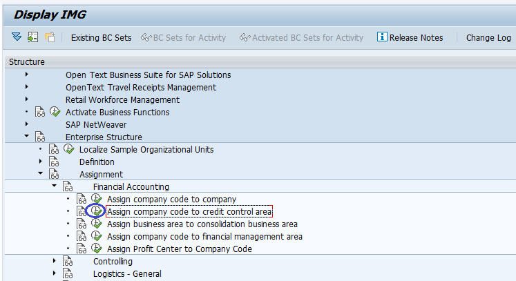 Assign Company code to Credit Control Area