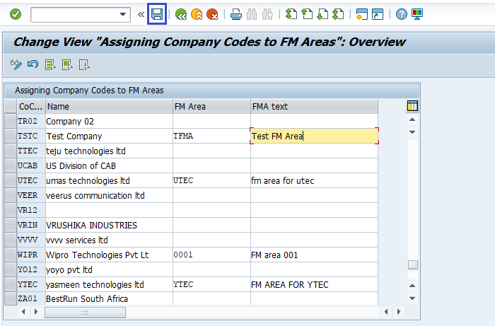 Assign Company Code to Financial Management Area