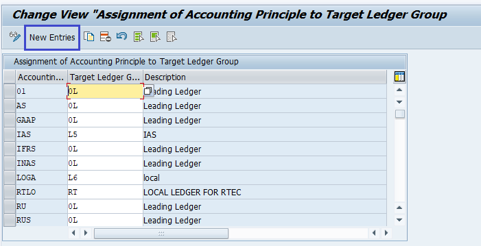 Assigning Accounting Principles to Ledger Groups