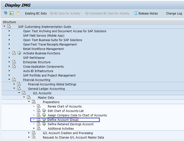 Chart of Account Group