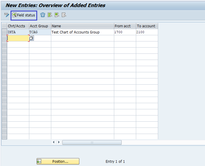 Chart of Account Group