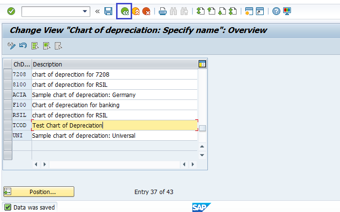 Copy Reference Chart of Depreciation or Depreciation Areas