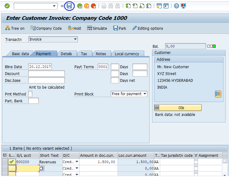 Post Sales Invoice