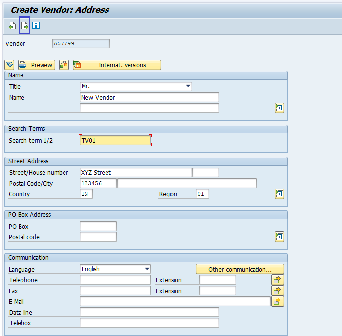 Create Vendor Master Data