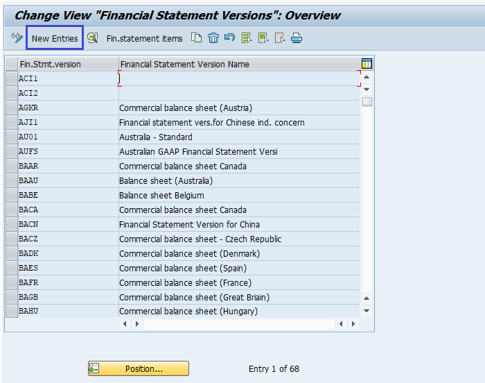 Financial Statement Version