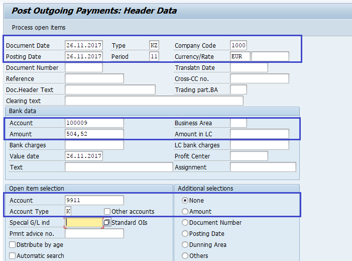 Post Partial Outgoing Payments