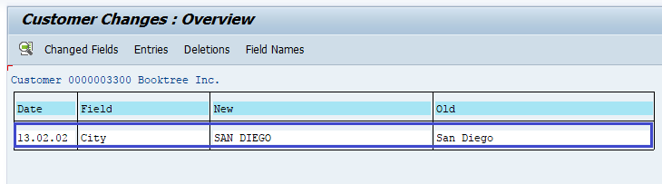 Display Customer Master Data Changes