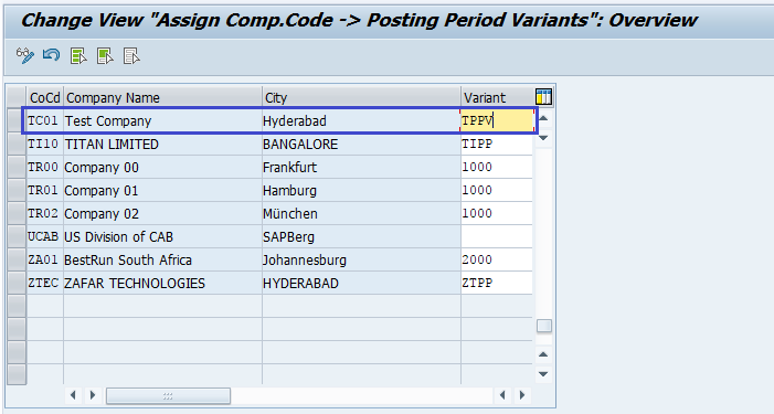 Assign Variant to Company Code