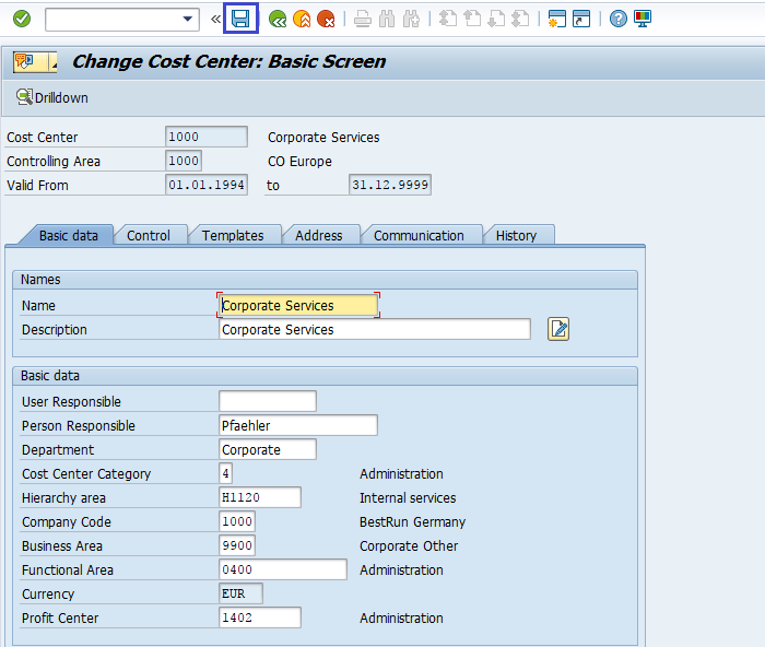 Assigning Cost Centers to Profit Center