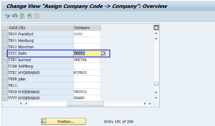 Assign Company Code To Company