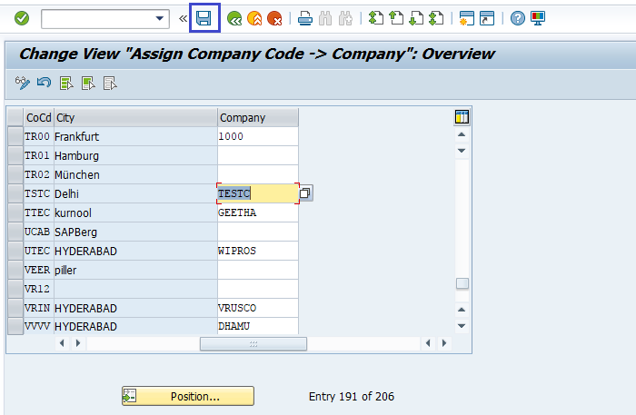 Assign Company Code To Company