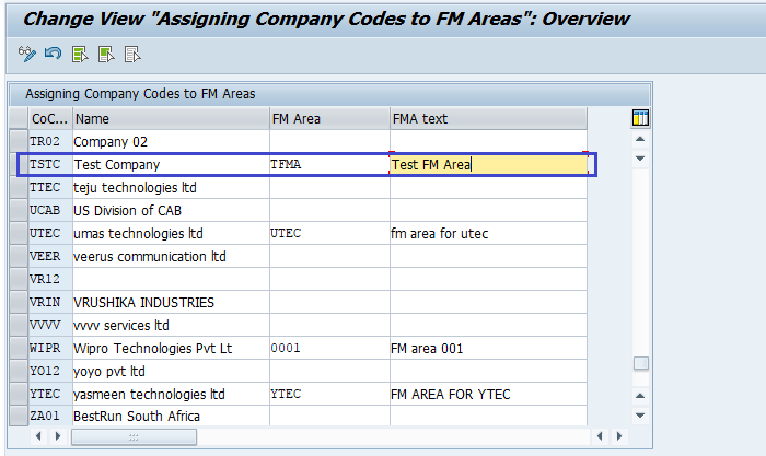 Assign Company Code to Financial Management Area
