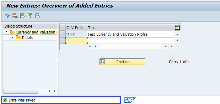 Maintain Currency and valuation profile