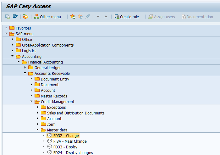 Customer Credit Control Area