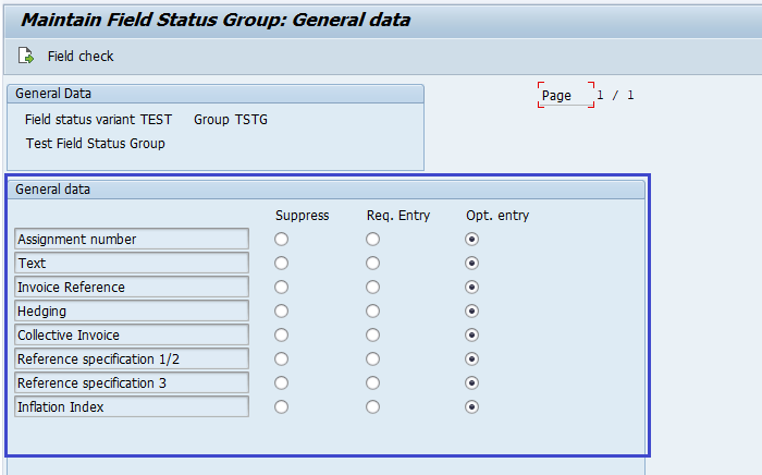 Field Status Variant and Field Status Group