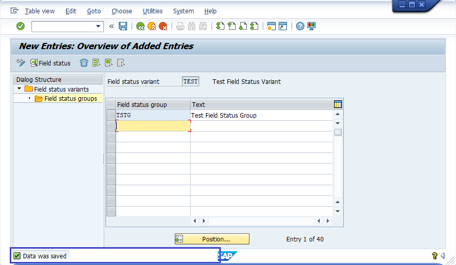 Field Status Variant and Field Status Group