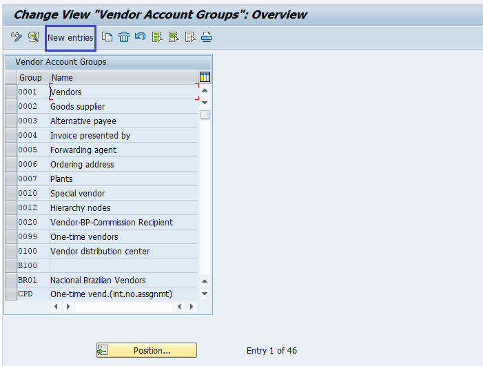 Vendor Acctount Group