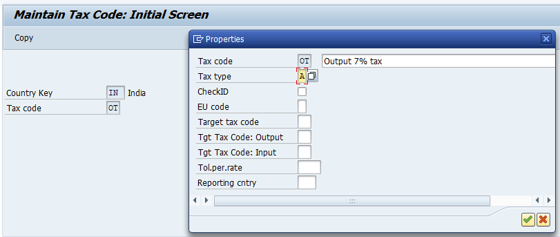 Maintain Tax codes for Sales and Purchases