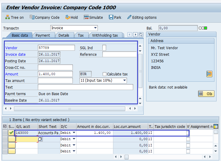 Withholding Tax during Vendor Invoice Posting