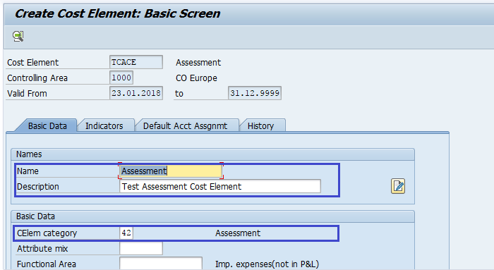 Assessment Cost Elements