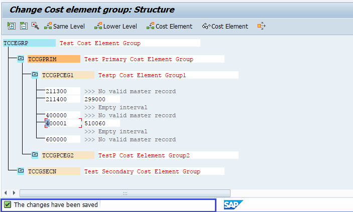 Cost Element Group