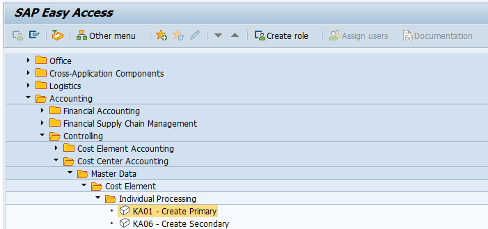 Primary Cost Elements