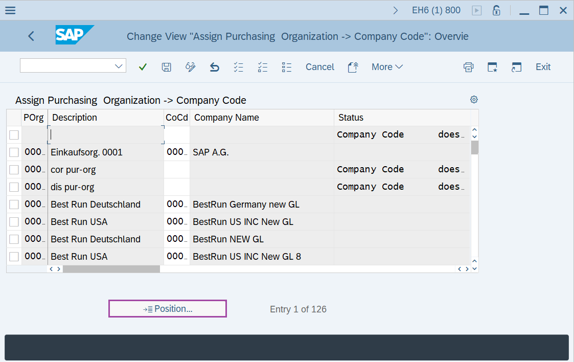 Assign purchase organization to company code